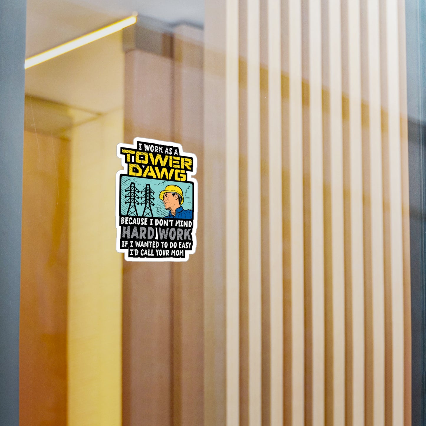 I Work As A Tower Dawg - Tower-climber Sticker for Laptop Sticker. Water Bottle Sticker, Vinyl Climbing Decal - Tower-climber Gift