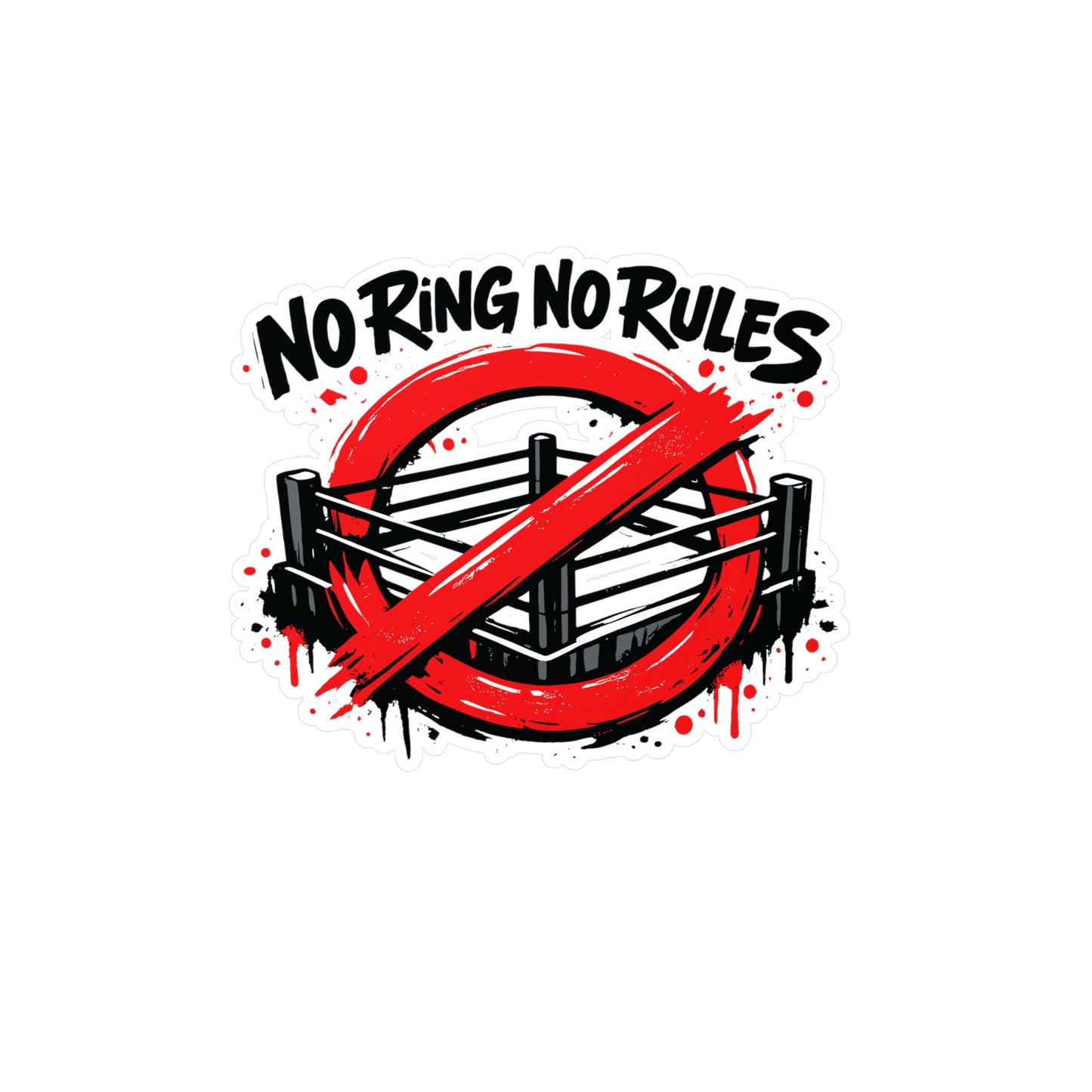 Krav Maga Sticker No Ring No Rules - Martial Arts Self Defense Vinyl Waterproof Decals for Laptop Water Bottle Fitness
