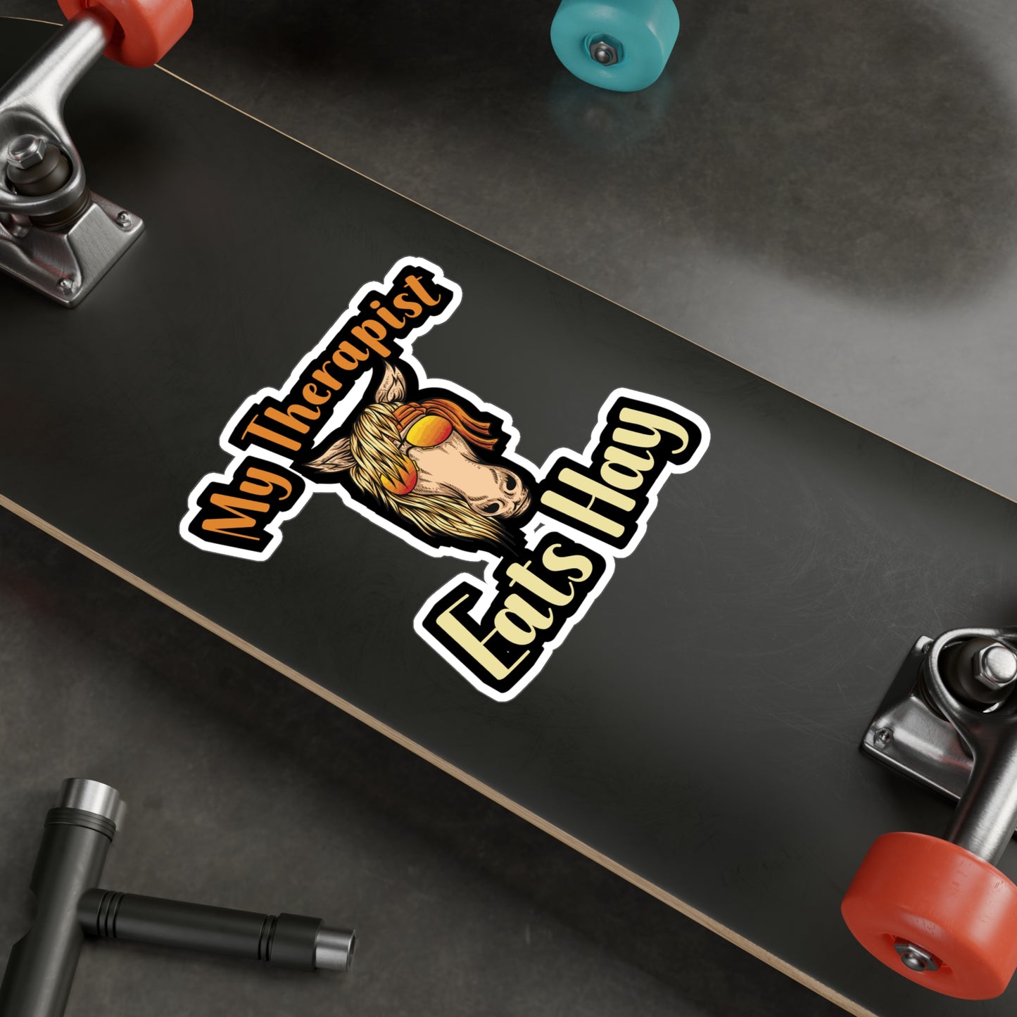 My Therapist Eats Hay - Horse Sticker for Wall, Laptop, Window, Truck, Car Horse Gift Vinyl Barn Decal Sticker