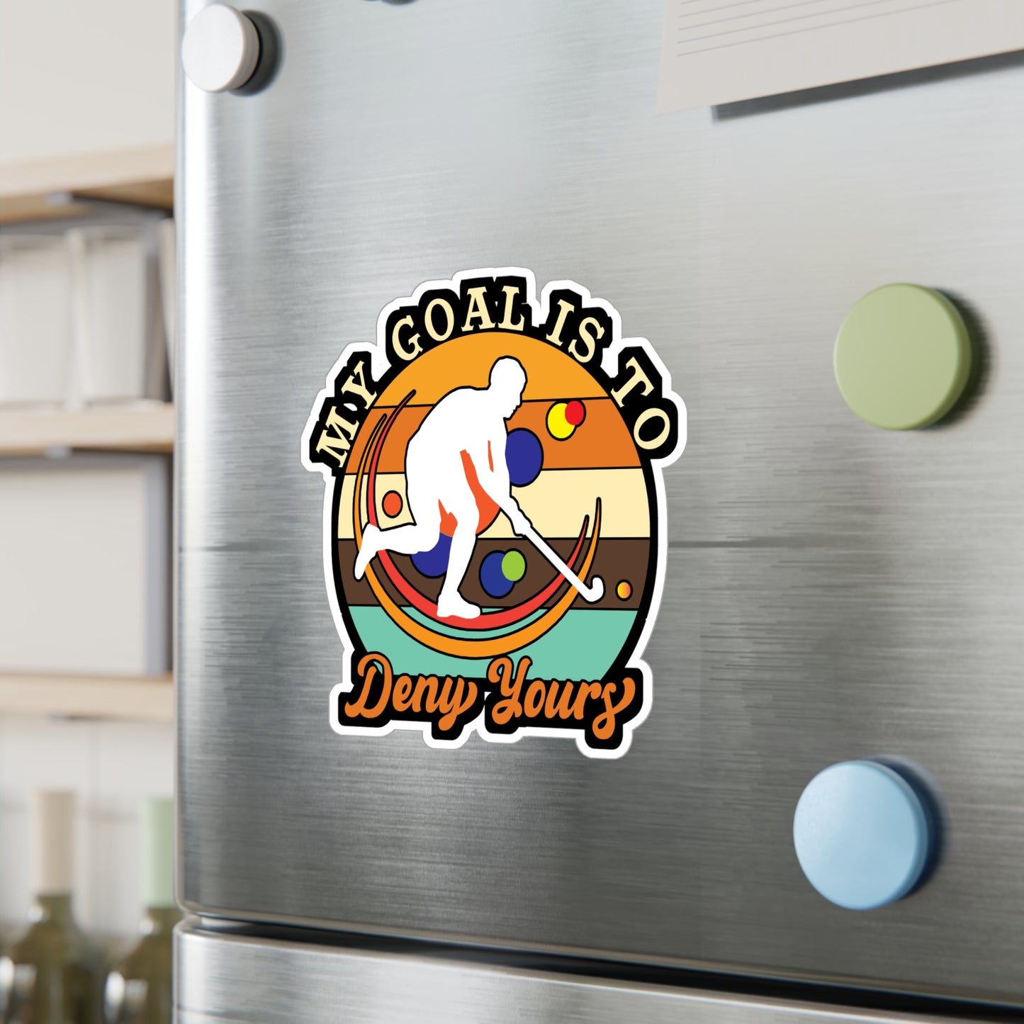 MY Goal is to Deny Yours - Field hockey Sticker for Laptop Sticker. Water Bottle Sticker, Vinyl Hockey Decal - Field hockey Gift