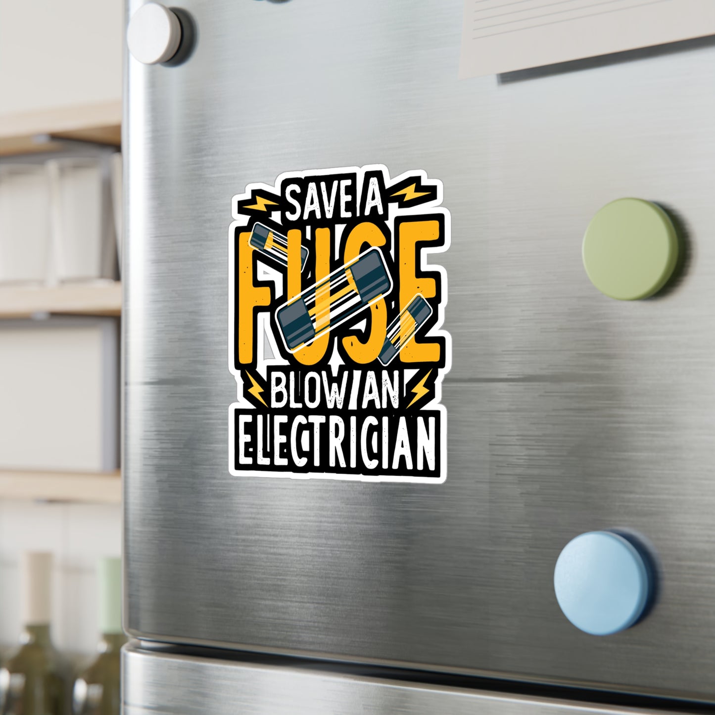 Save A Fuse Blow An Electrician - Electrician Sticker for Laptop Sticker. Water Bottle Sticker, Vinyl Stripper Decal - Electrician Gift