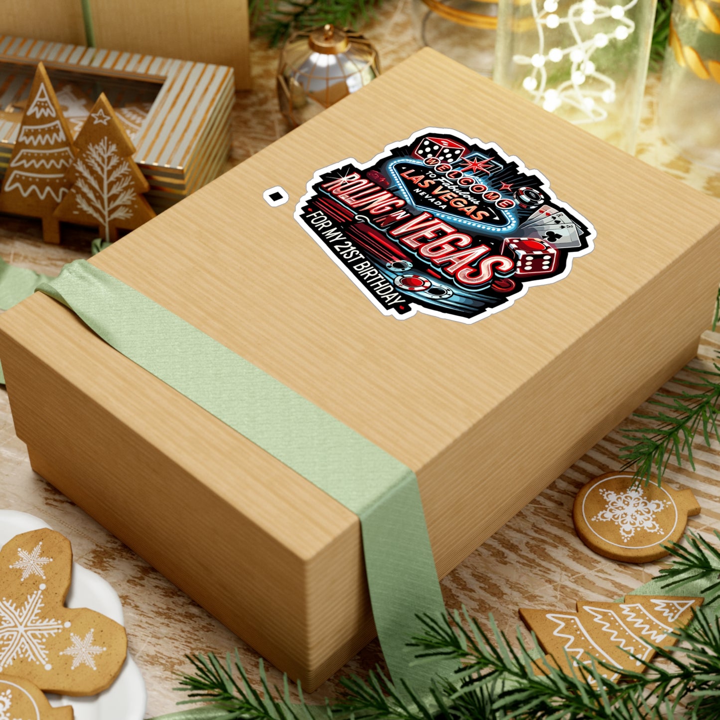 Rolling In Vegas For My 21st Birthday - Las Vegas Sticker for Laptop Sticker. Water Bottle Sticker, Vinyl 21st birthday Decal - Las Vegas Gift