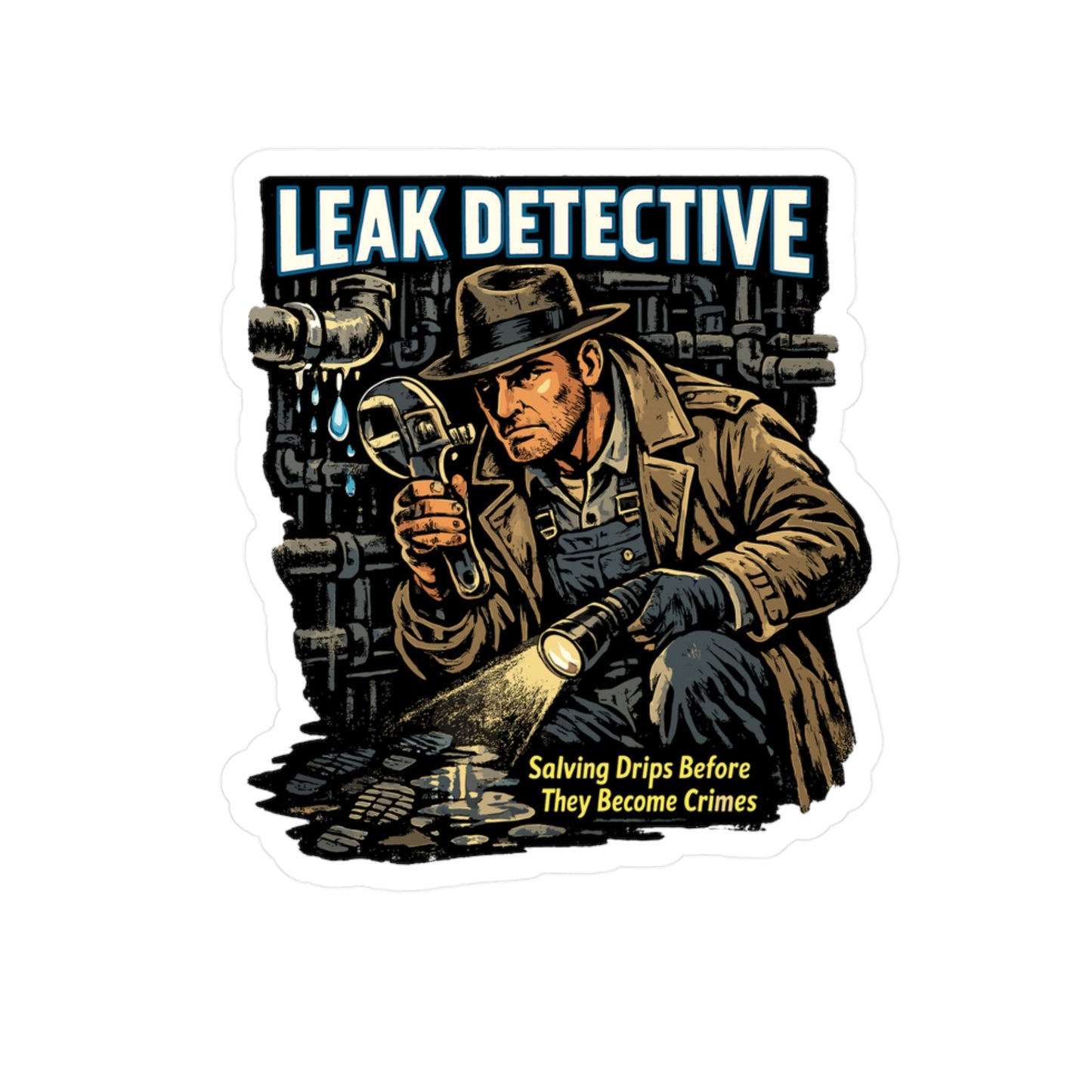 Plumber Sticker Leak Detective Funny Plumbing Decals Waterproof Vinyl for Laptop Water Bottle Pipefitter Steamfitter Gift