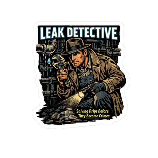 Plumber Sticker Leak Detective Funny Plumbing Decals Waterproof Vinyl for Laptop Water Bottle Pipefitter Steamfitter Gift