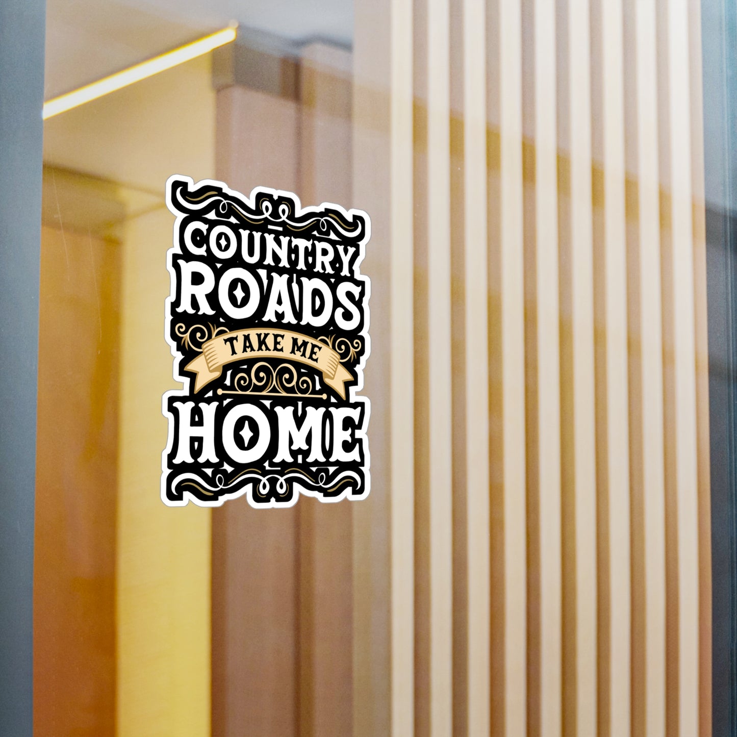 Country Roads Take me Home - Rodeo Sticker for Laptop Sticker. Water Bottle Sticker, Vinyl Cowboy Decal - Rodeo Gift