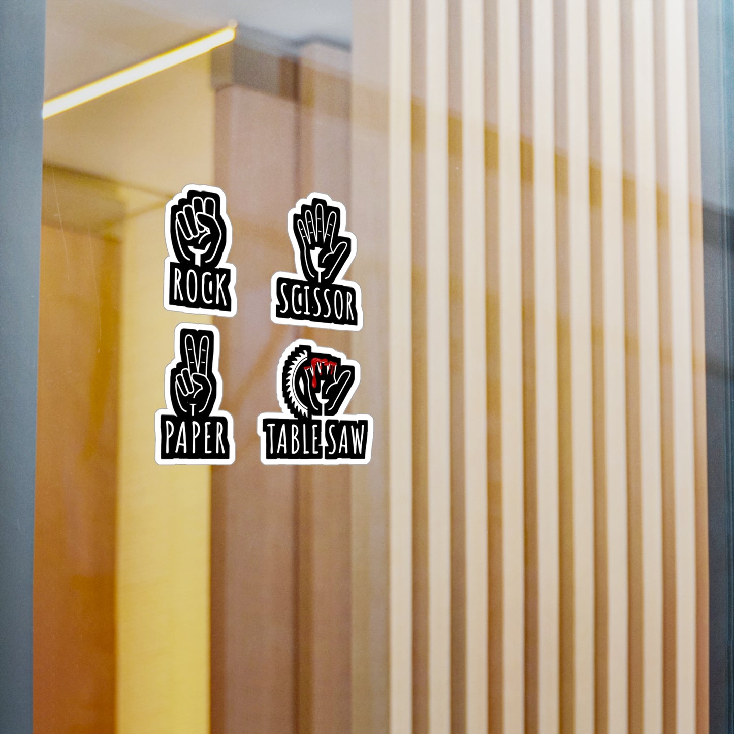 Rock Paper Scissor Table Saw - Carpenter Sticker for Laptop Sticker. Water Bottle Sticker, Vinyl Woodworker Decal - Carpenter Gift