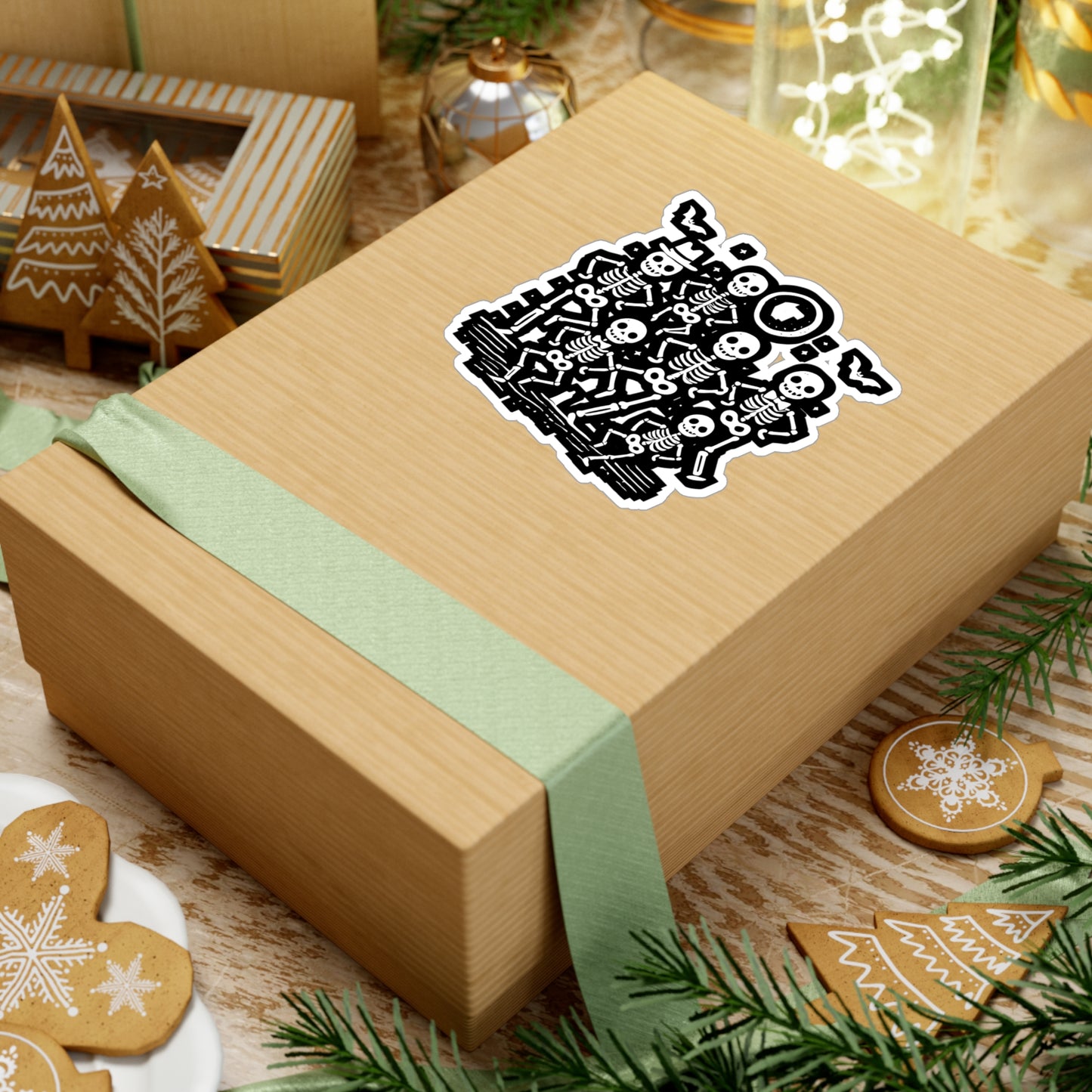 Halloween Dancing Skeletons - Halloween Sticker for Laptop Sticker. Water Bottle Sticker, Vinyl Skeletons Decal - Halloween Gift