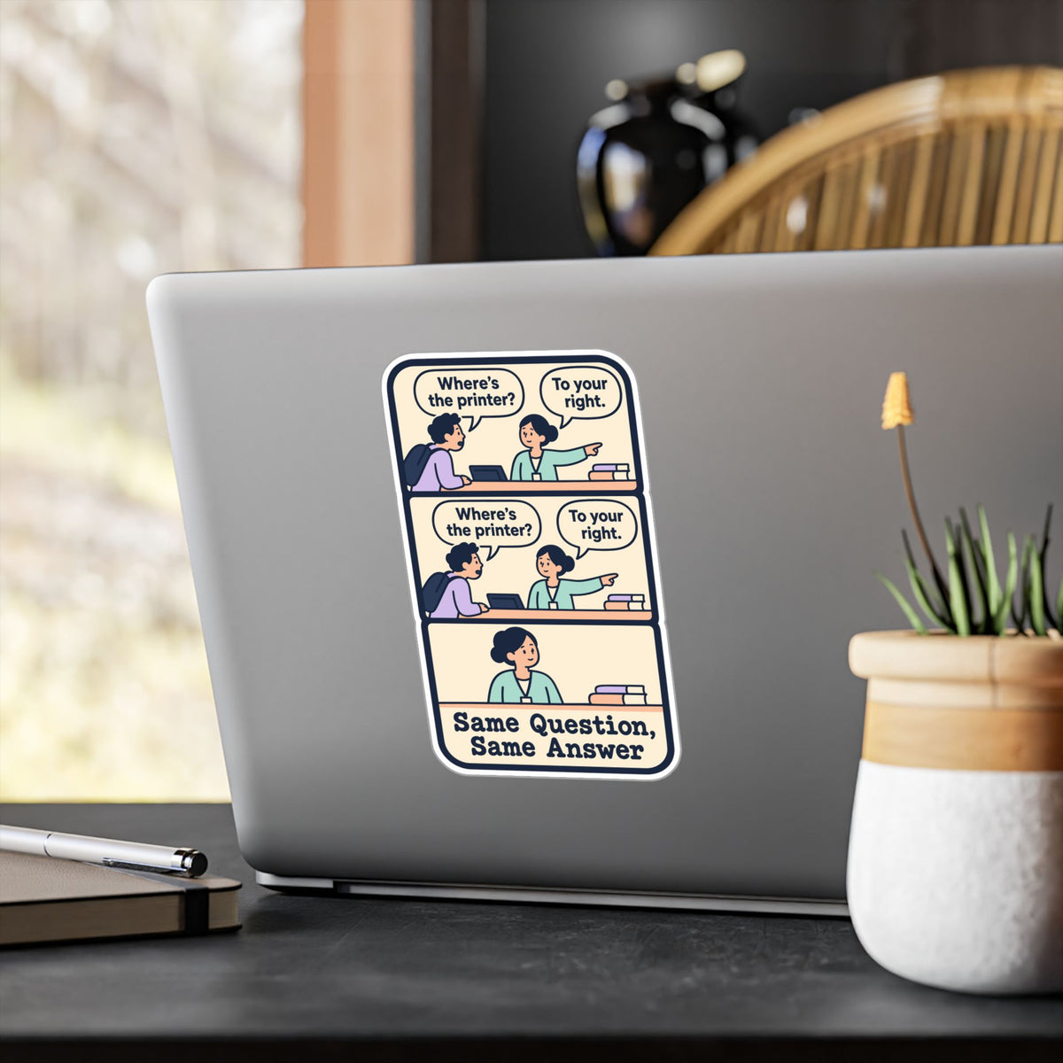 Librarian Sticker – Same Question, Same Answer – Fabulous Magical Unicorn Decals for Laptop and Water Bottle