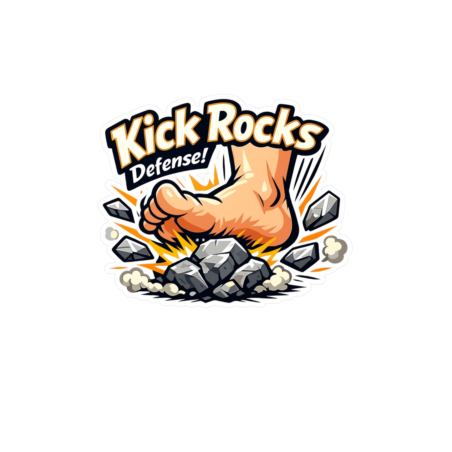 Krav Maga Sticker “Kick Rocks Defense!” Waterproof Vinyl Decals for Laptop, Water Bottle | Martial Arts Self Defense Fitness