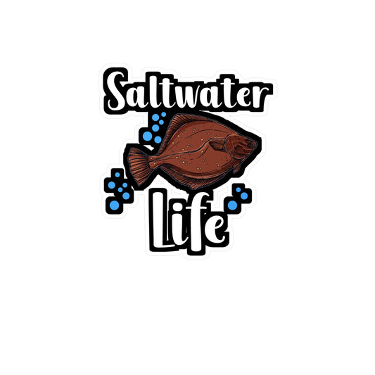 Saltwater Life - Fishing Sticker for Wall, Laptop, Window, Truck, Car Fishing Gift Vinyl Fish Decal Sticker