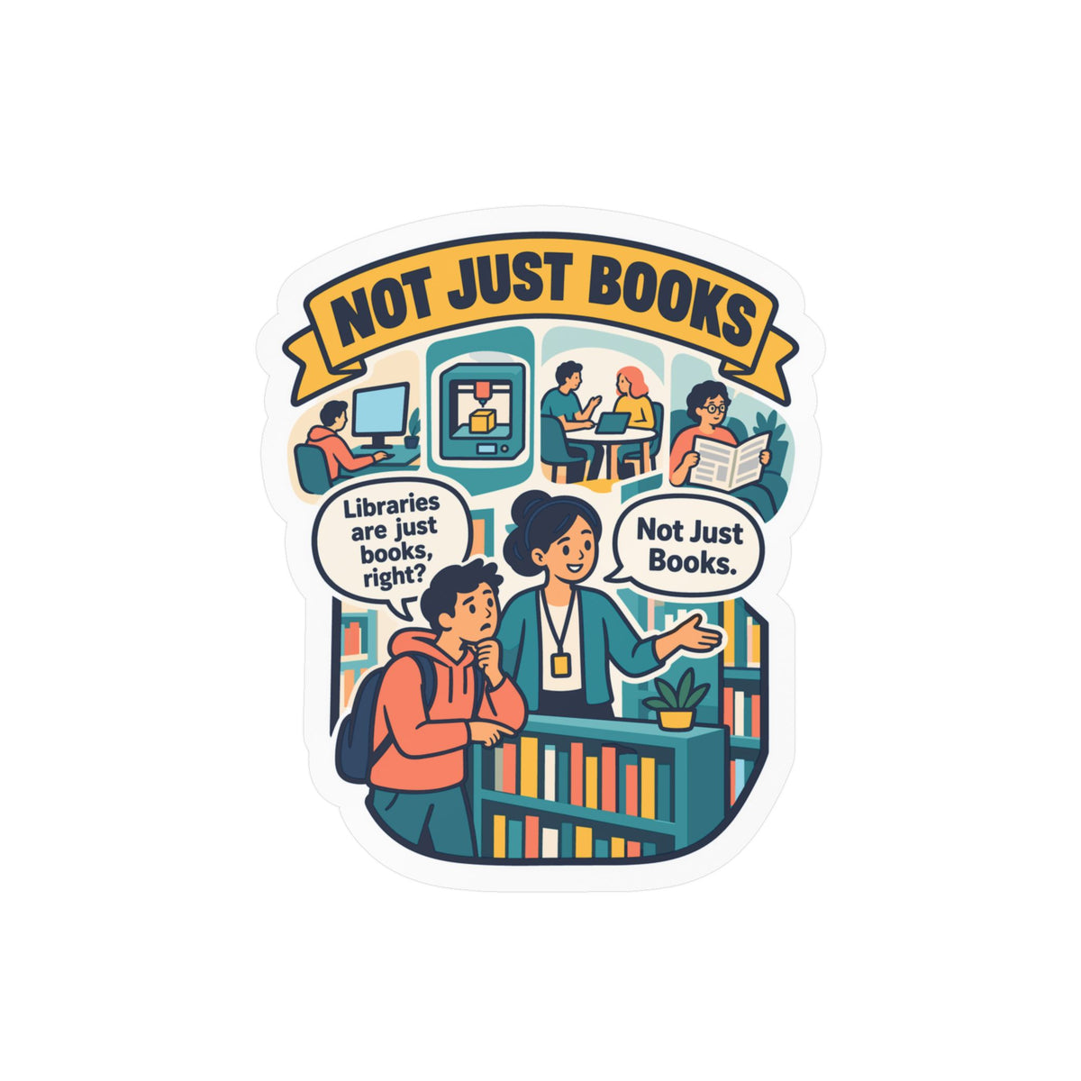Librarian Sticker - Not Just Books, Fabulous and Magical Unicorn Decals for Laptop and Water Bottle