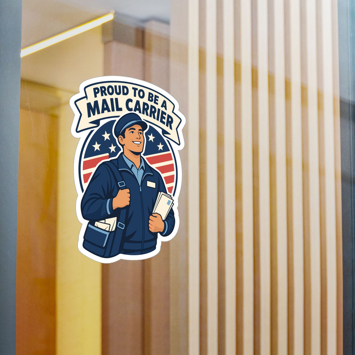 Postal Worker Sticker – Proud to Be a Mail Carrier Decals for Laptop, Water Bottle, Waterproof Vinyl