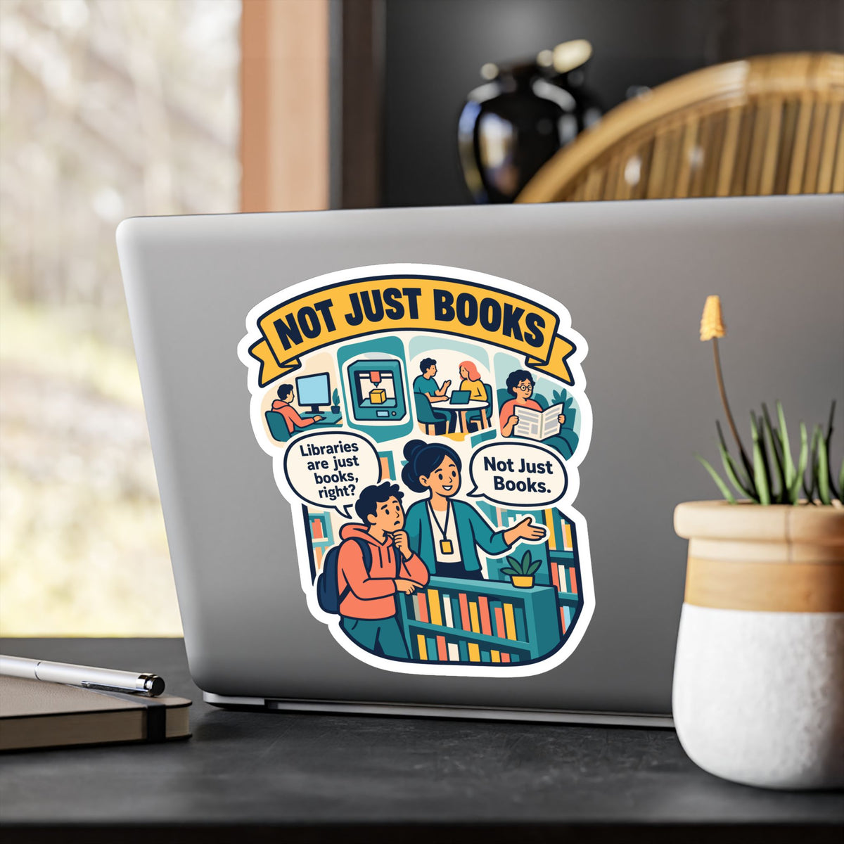 Librarian Sticker - Not Just Books, Fabulous and Magical Unicorn Decals for Laptop and Water Bottle