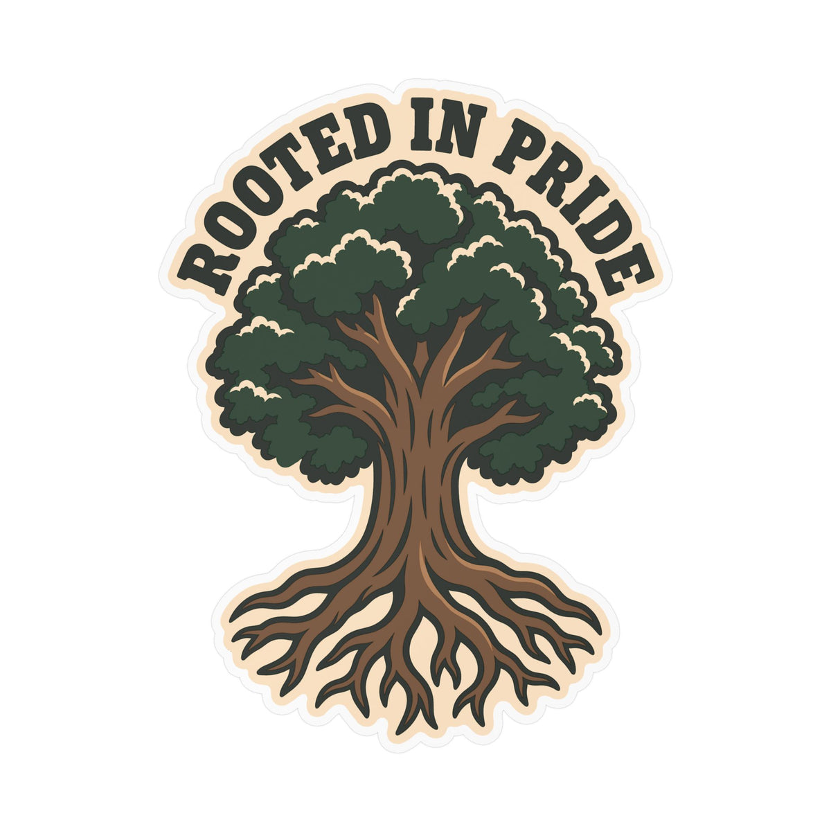 Tree Sticker - Rooted in Pride Design, Tree Worker and Branch Manager Decals for Laptop or Water Bottle