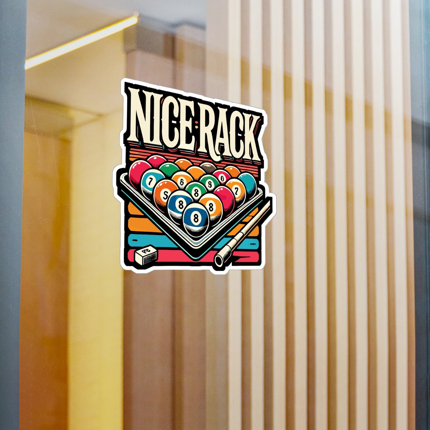 Nice Rack - Billiards Sticker for Car Window Laptop Sticker. Water Bottle Sticker, Vinyl Pool Decal, Nice rack Sticker - Billiards Gift