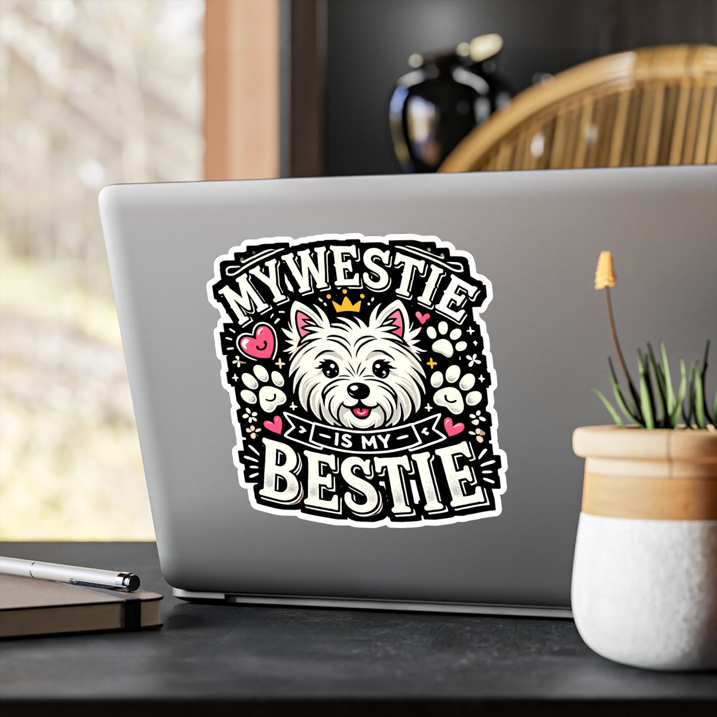 My Westie Is My Bestie - Westie Sticker for Laptop Sticker. Water Bottle Sticker, Vinyl Dog lover Decal - Westie Gift