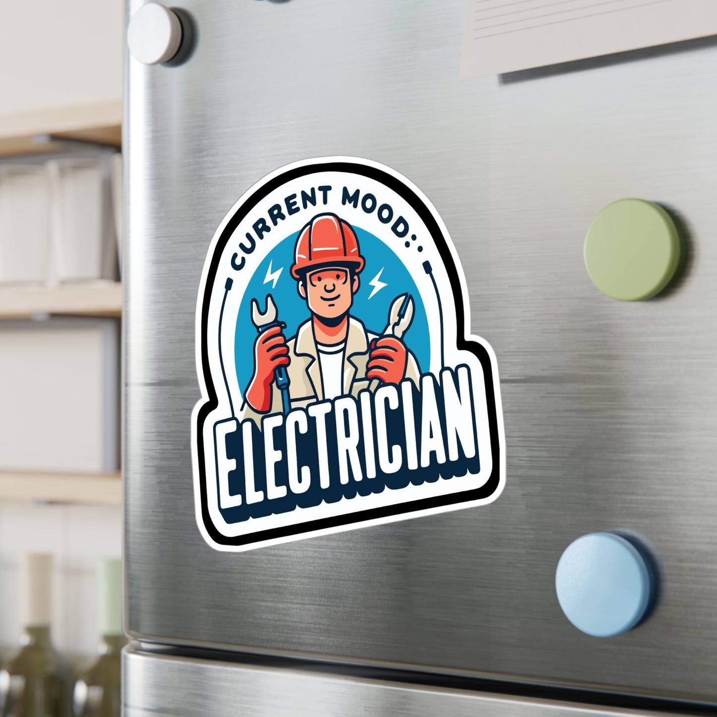 Current mood Electrician - Electrician Sticker for Laptop Sticker. Water Bottle Sticker, Vinyl Stripper Decal - Electrician Gift