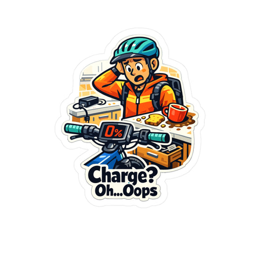 E-Bike Sticker Charge? Oh…Oops Funny Electric Bike Decals Waterproof Vinyl for Laptop Water Bottle Ecycling E Cyclist