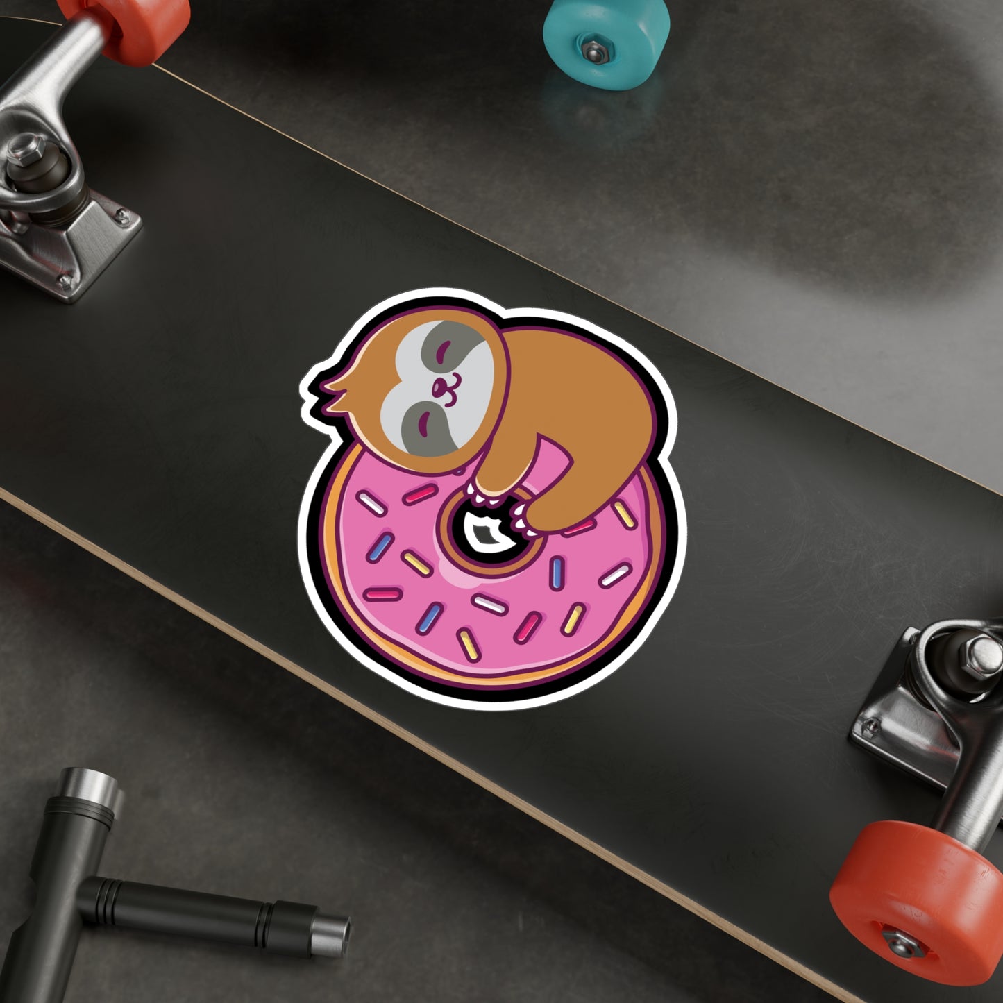 Sloth Donut - Sloth Sticker for Car Window Laptop Sticker. Water Bottle Sticker, Vinyl Cute Decal, Sloths Sticker - Sloth Gift