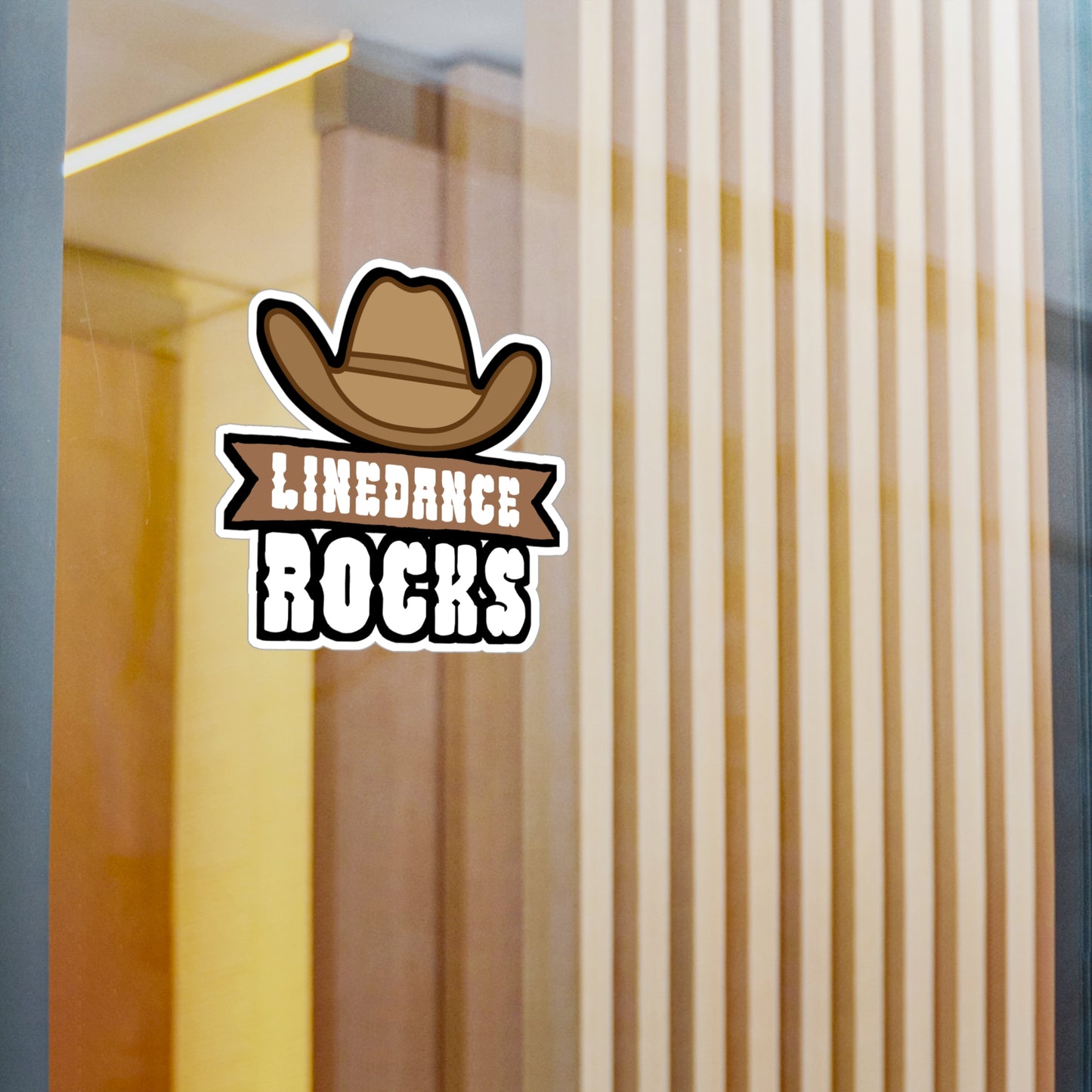 Linedance rocks - Cowboy hat Sticker for Wall, Laptop, Window, Truck, Car Cowboy hat Gift Vinyl Step Decal Sticker