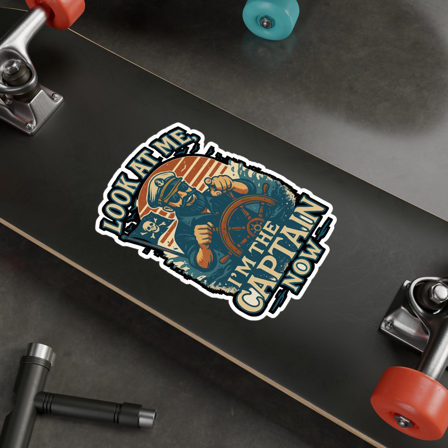 Look At Me I'm The Captain Now - Boating Sticker for Laptop, Water Bottle, Gift for Boat Lovers, Nautical Enthusiasts