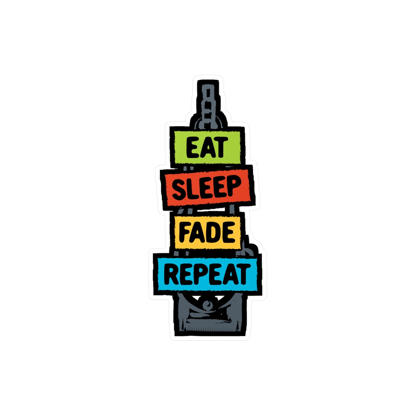 Eat Sleep Fade Repeat - Barber Sticker for Laptop Sticker. Water Bottle Sticker, Vinyl Trimmer Decal - Barber Gift