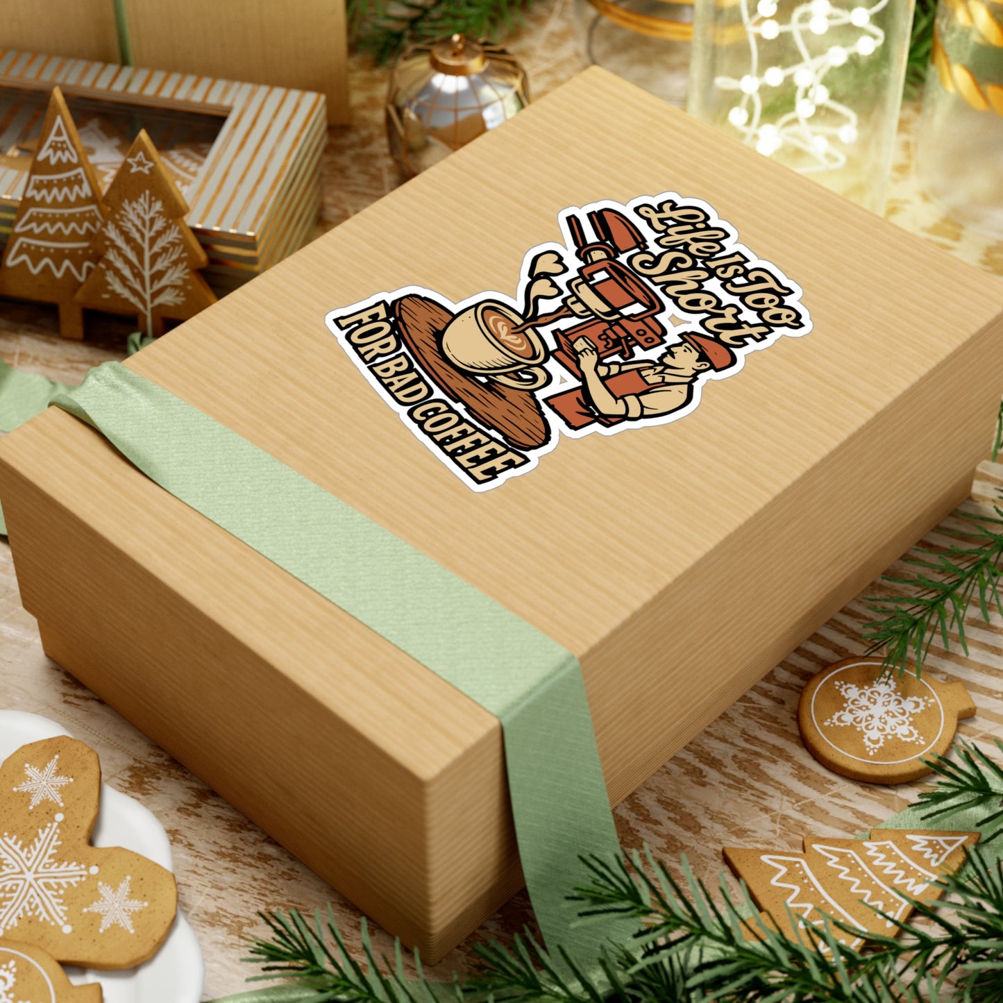 Life Is Too Short for Bad Coffee – Funny Barista Sticker for Laptop, Bottle & More | Gift for Caffeine Fans