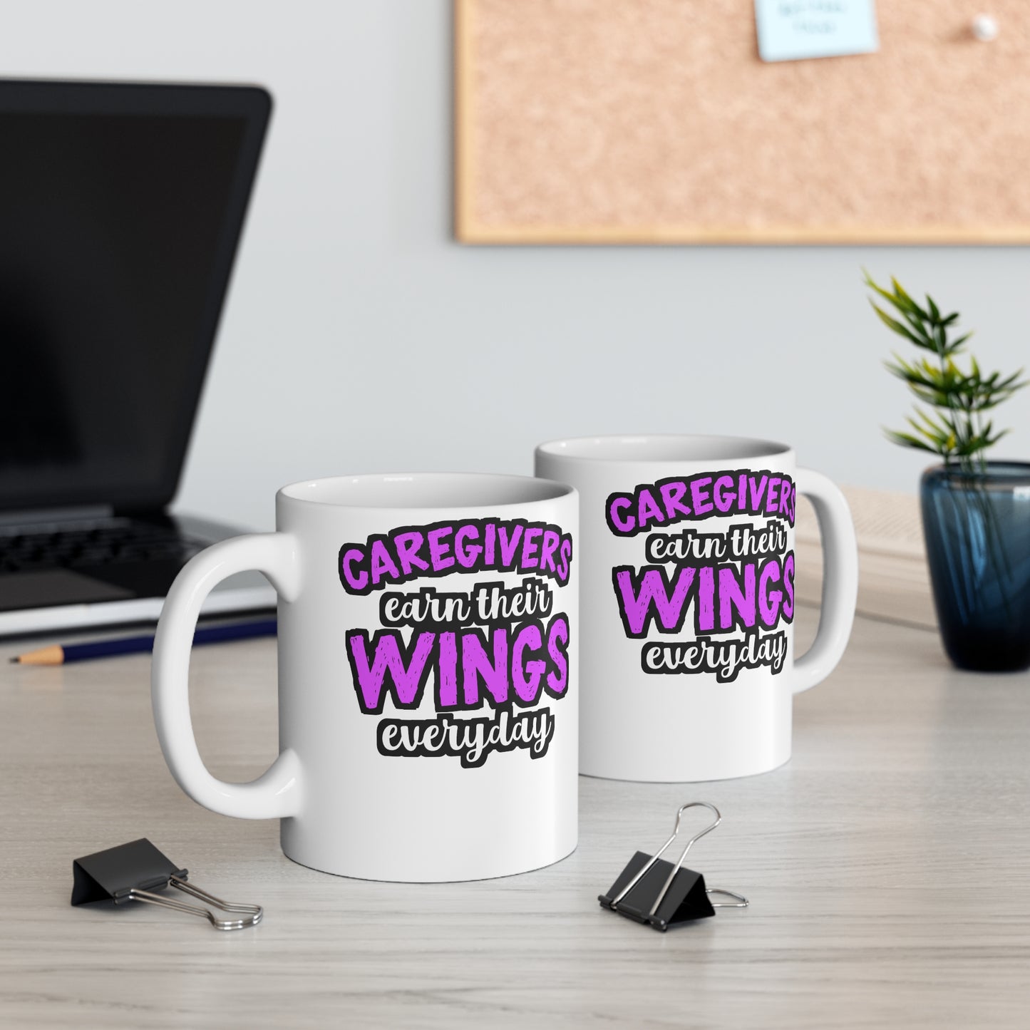 Caregivers Earn Their Wings Everyday - Nurse Mug for Coffee 11oz. Nurse Cup, White ceramic, Caregiver Mug - Nurse Gift