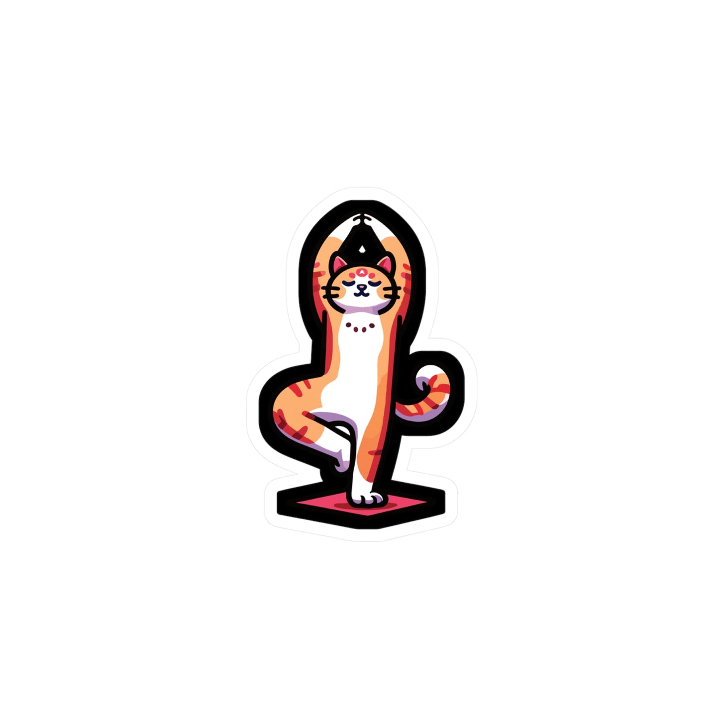 Yoga Namaste Cat - Yoga Sticker for Car Window Laptop Sticker. Water Bottle Sticker, Vinyl Philoslothical Decal, Funny Sticker - Yoga Gift