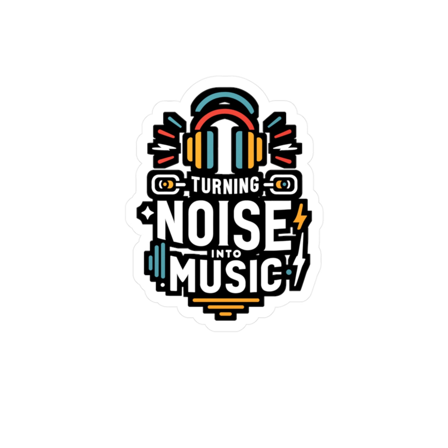 Turning noise into music - Audio-engineer Sticker for Laptop Sticker. Water Bottle Sticker, Vinyl Monitor Decal - Audio-engineer Gift