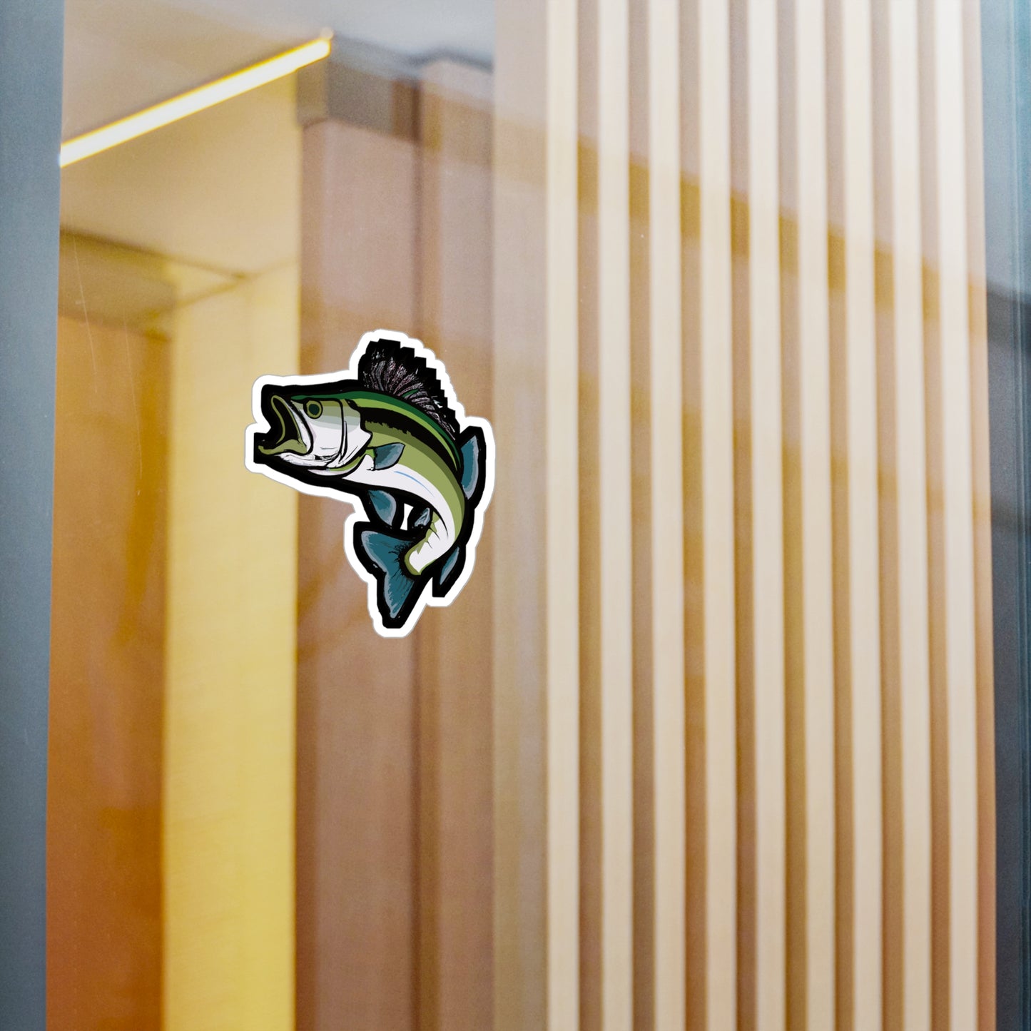 Jumping Bass Fish - Bass Sticker for Car Window Laptop Sticker. Water Bottle Sticker, Vinyl Fishing Decal, Aquatic Sticker - Bass Gift