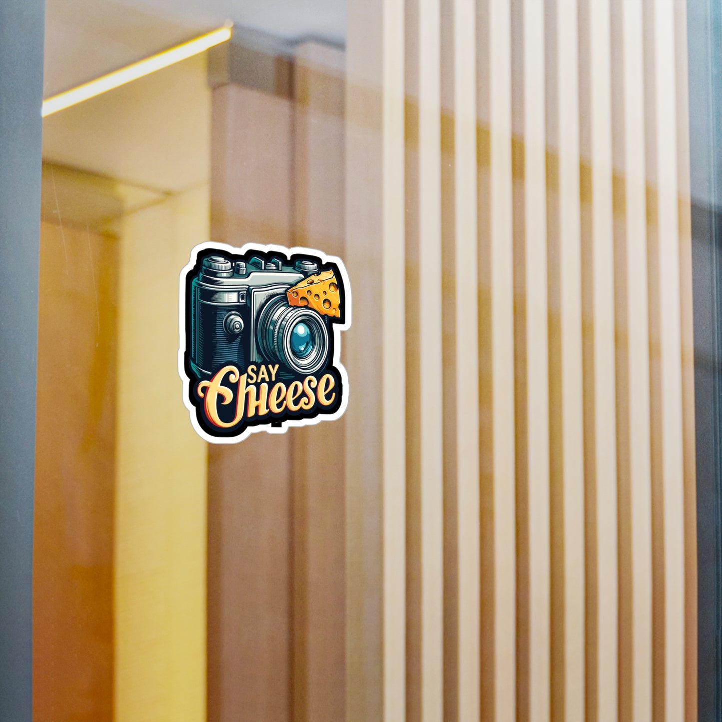 Say Cheese - Camera Sticker for Car Window Laptop Sticker. Water Bottle Sticker, Vinyl Cheese Decal, Photography Sticker - Camera Gift