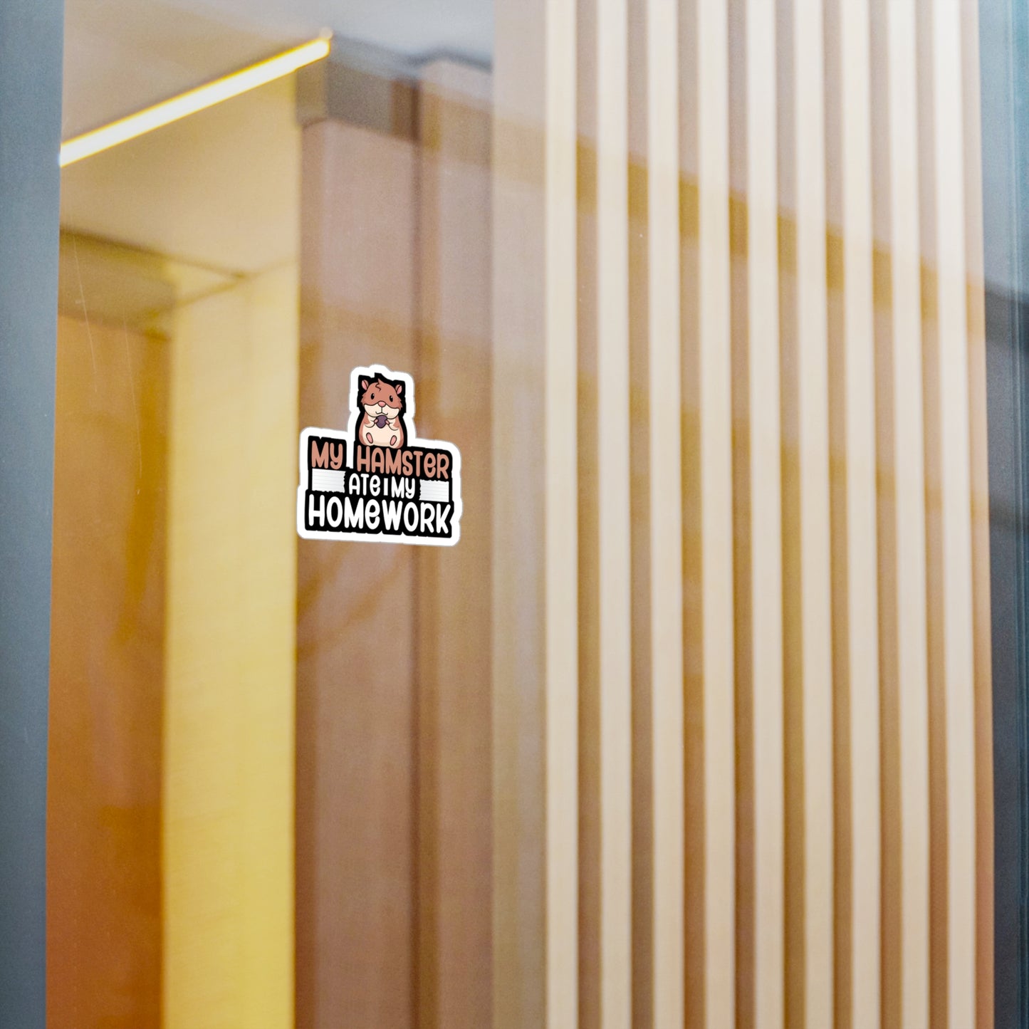 My hamster ate my homework - Hamster Sticker for Wall, Laptop, Window, Truck, Car Hamster Gift Vinyl Hamster gift Decal Sticker