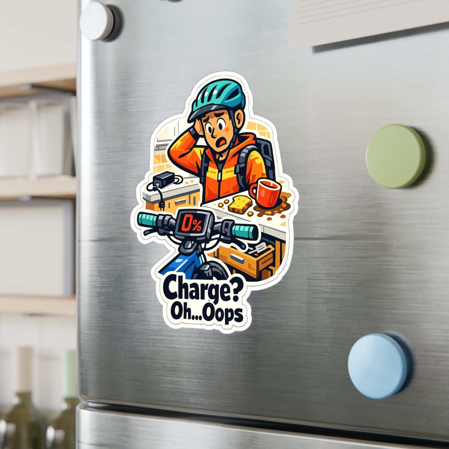 E-Bike Sticker Charge? Oh…Oops Funny Electric Bike Decals Waterproof Vinyl for Laptop Water Bottle Ecycling E Cyclist