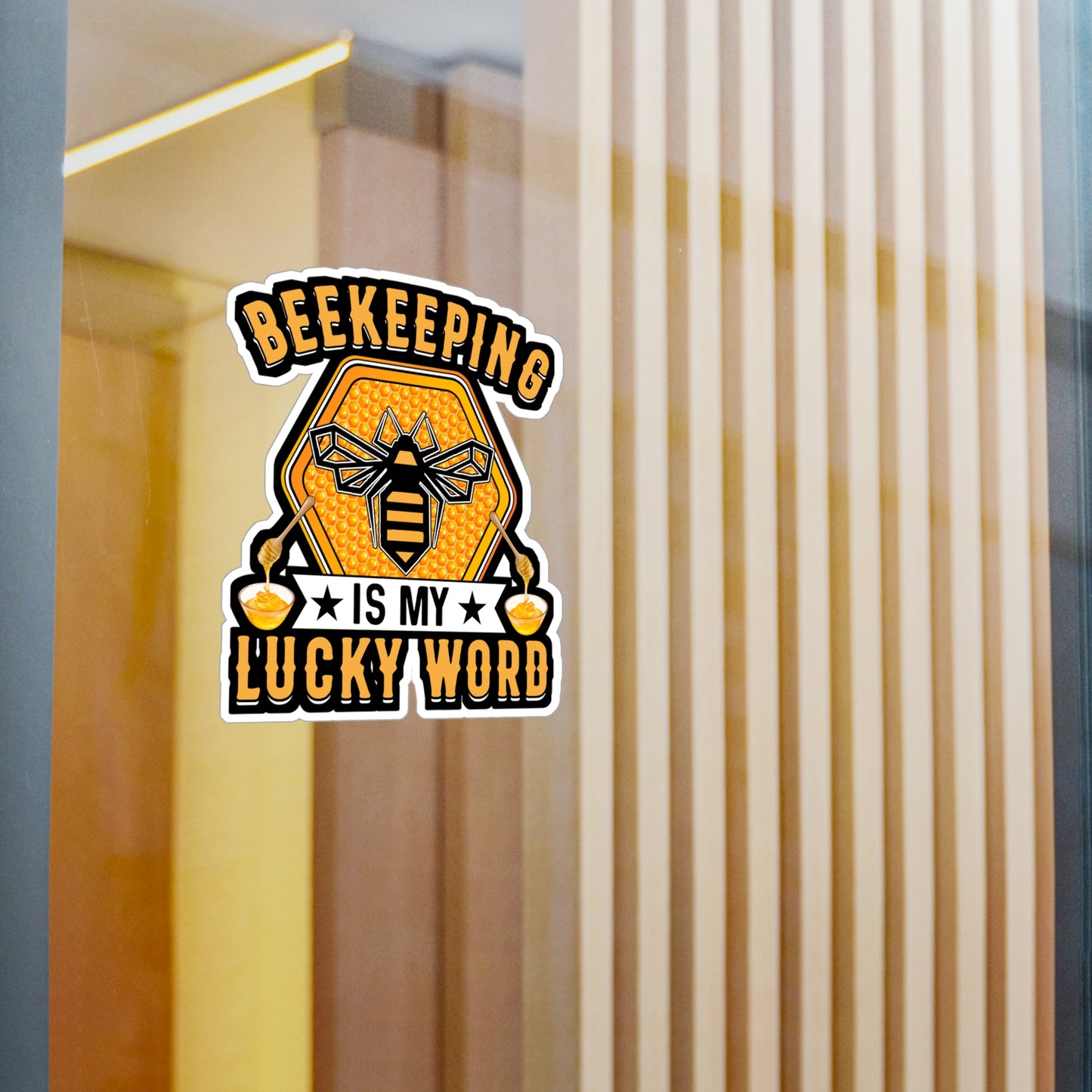 Beekeeping is my lucky word - Beekeeping Sticker for Laptop Sticker. Water Bottle Sticker, Vinyl Brood Decal - Beekeeping Gift