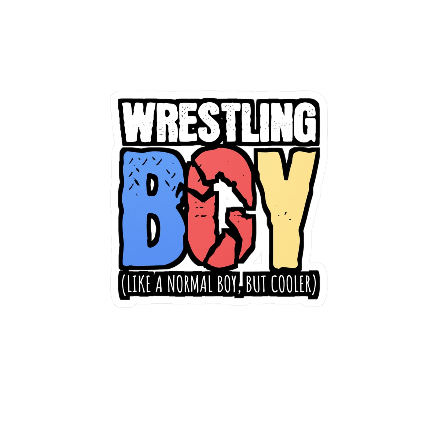 Wrestling Boy - Wrestle Sticker for Car Window Laptop Sticker. Water Bottle Sticker, Vinyl Wrestling Decal, Offense Sticker - Wrestle Gift