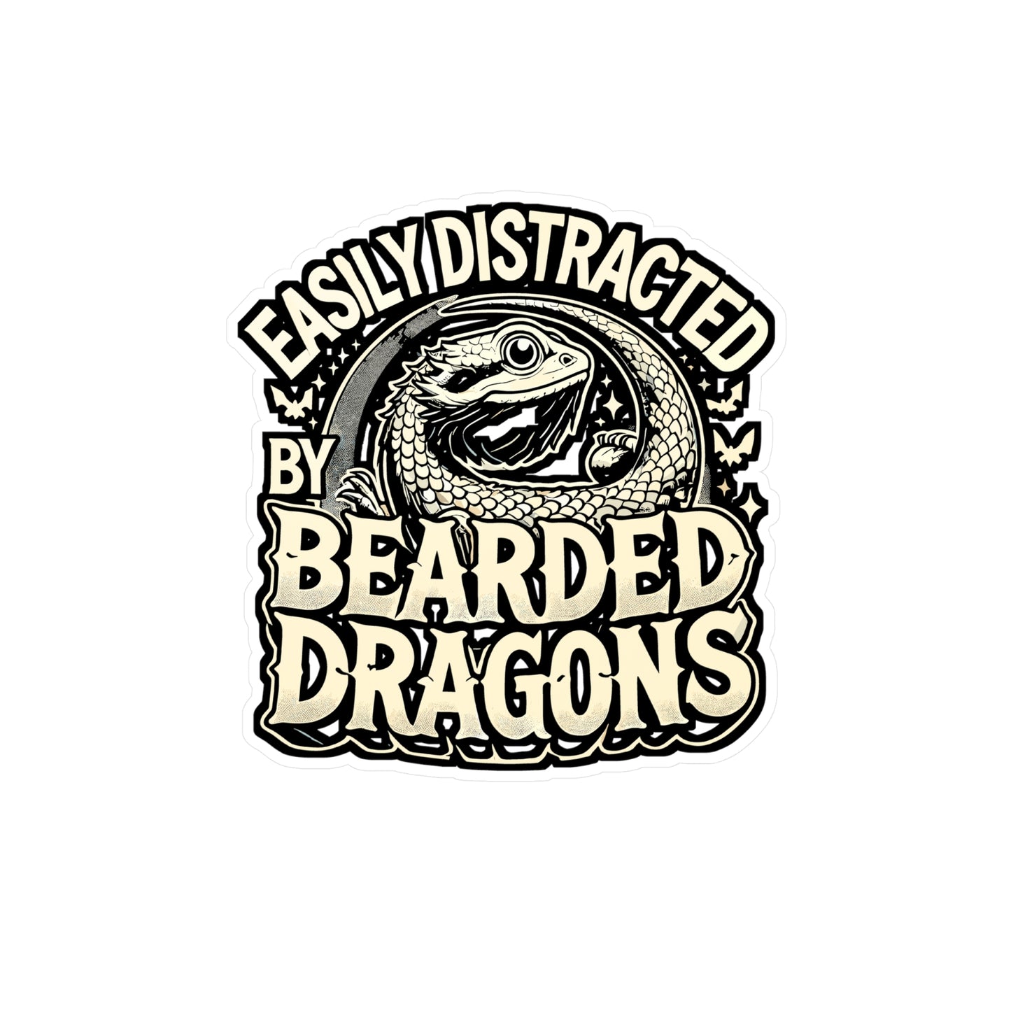 Easily Distracted By Dragons - Lizards Sticker for Laptop Sticker. Water Bottle Sticker, Vinyl Bearded dragon Decal - Lizards Gift