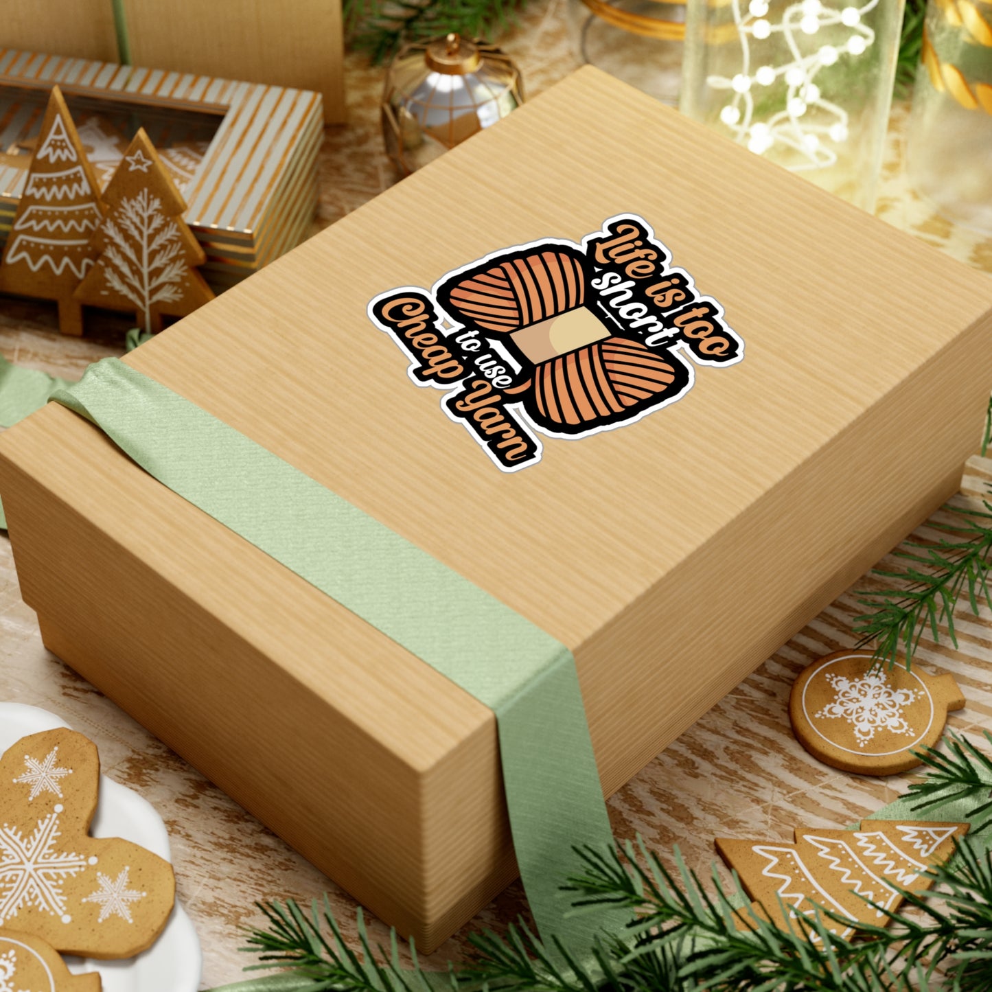 Life is to short to use cheap yarn - Crocheting Sticker for Wall, Laptop, Window, Truck, Car Crocheting Gift Vinyl Crocheter Decal Sticker