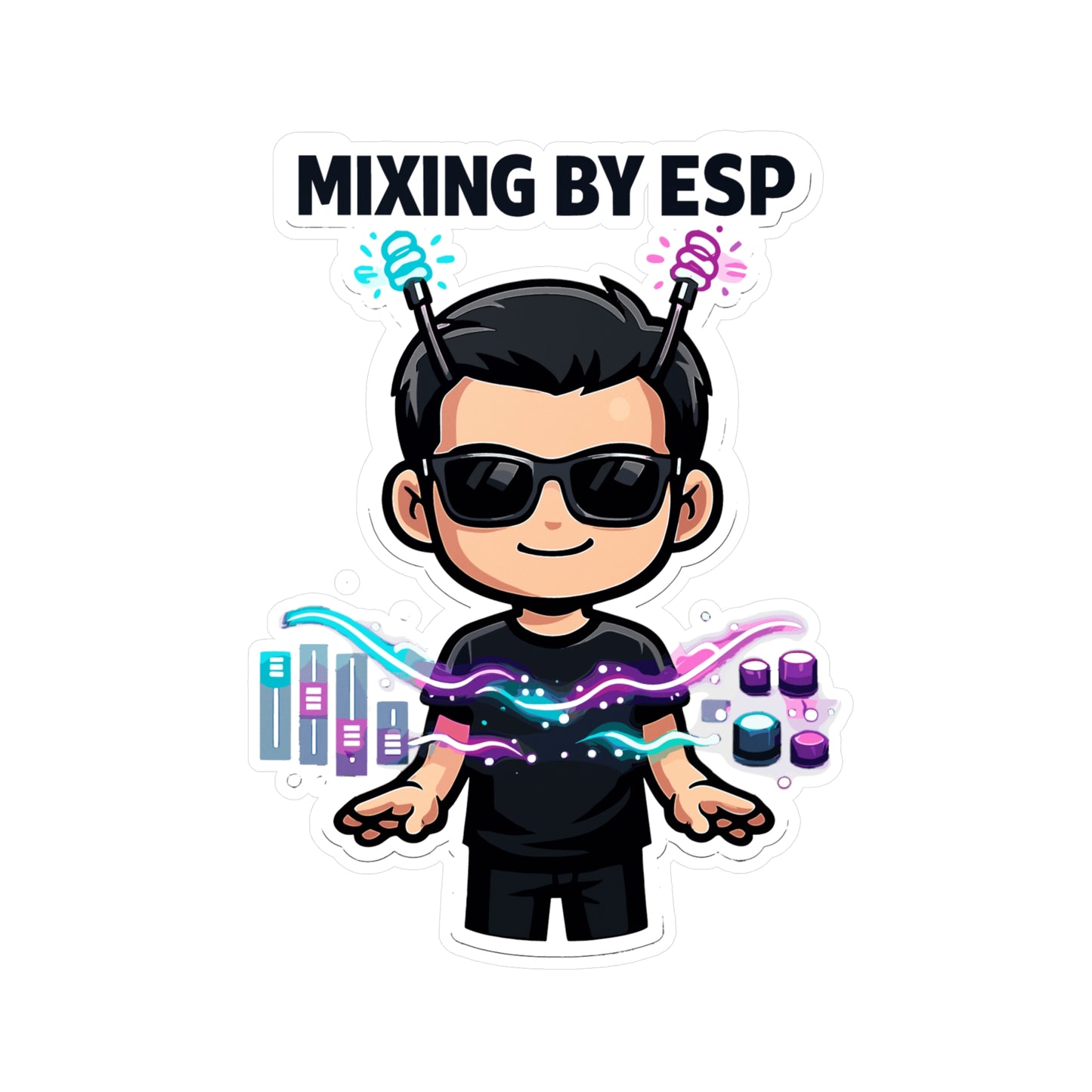 Audio Engineer Sticker Mixing by ESP Vinyl Waterproof decals for Laptop Water Bottle Monitor Sound Engineer Audio Technician