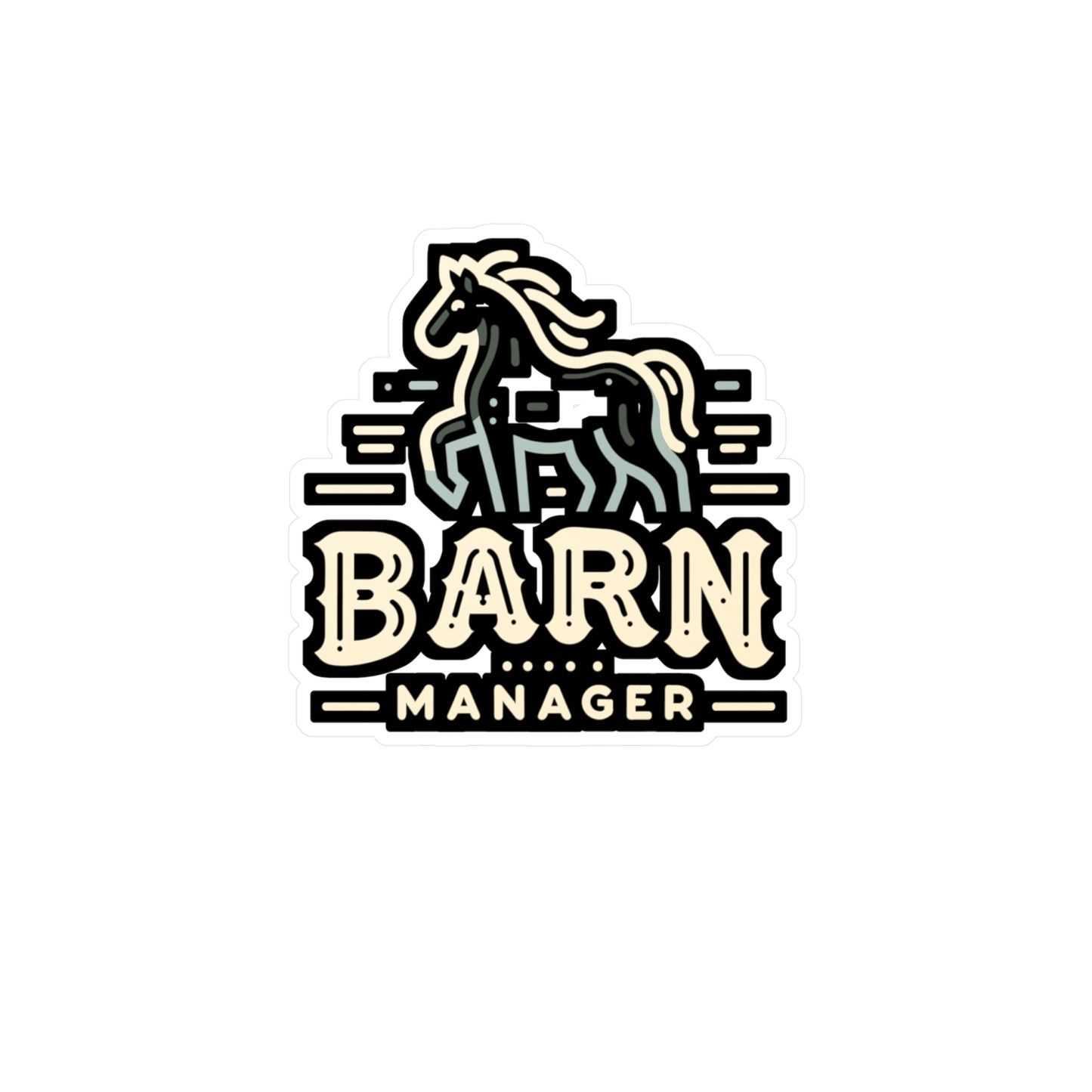 Barn Manager - Horse Sticker for Car Window Laptop Sticker. Water Bottle Sticker, Vinyl Pasture Decal, Neigh Sticker - Horse Gift