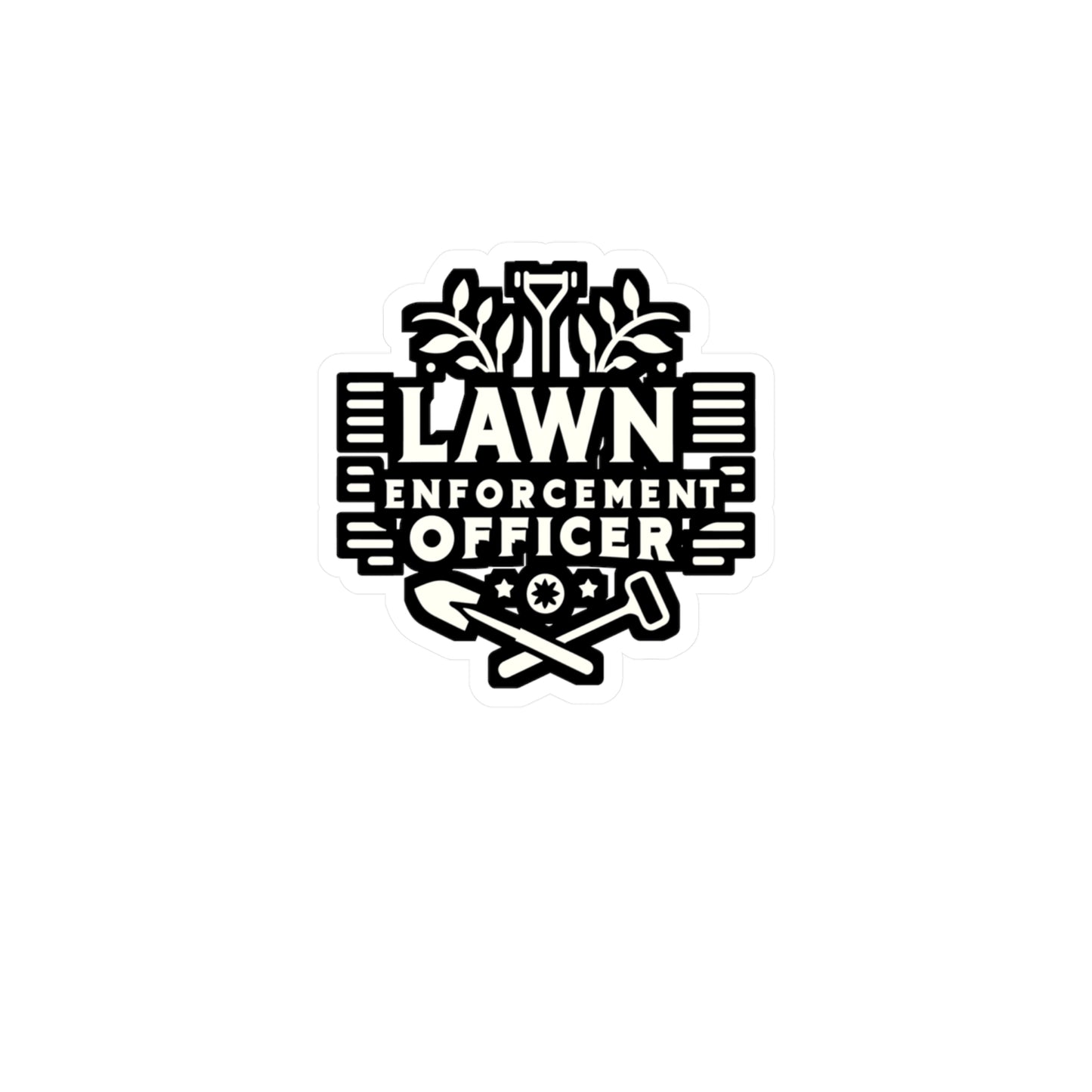 Lawn Enforcement Officer - Gardening Sticker for Laptop Sticker. Water Bottle Sticker, Vinyl Landscaper Decal - Gardening Gift