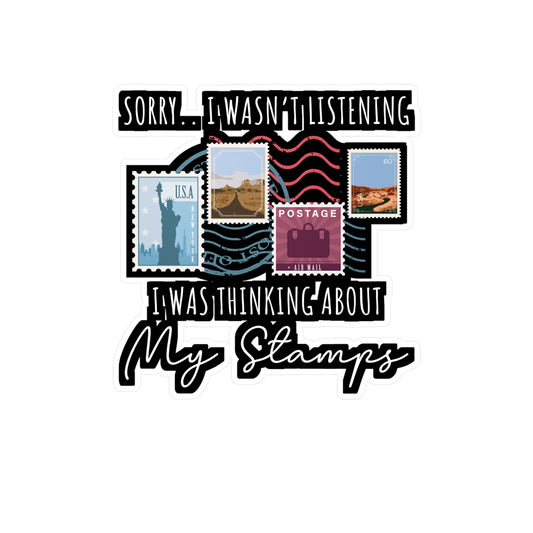 Sorry I Wasn't Listening | Stamp collector Sticker | Philatelist Decals | Postage Laptop Sticker | Stamp collector Gift | Philatelist Gift