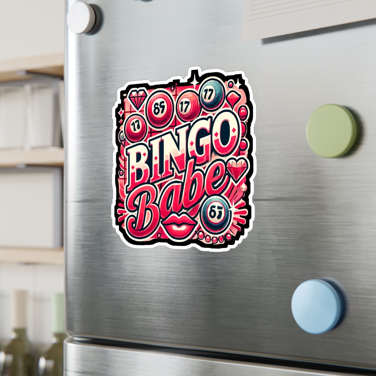 Bingo Babe - Bingo Sticker for Car Window Laptop Sticker. Water Bottle Sticker, Vinyl Caller Decal, Balls Sticker - Bingo Gift