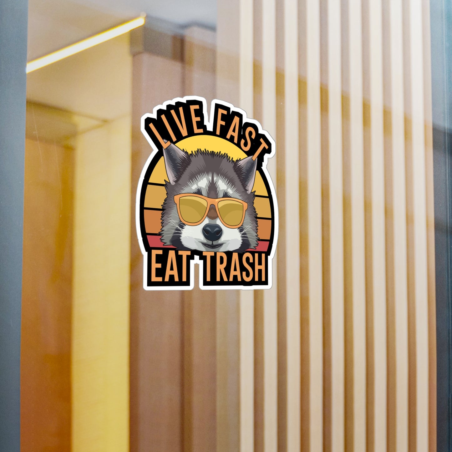 Live Fast Eat Trash - Camping Sticker for Truck, Wall, Laptop, Window, Car Camping Gift Vinyl Camping ground Decal Sticker