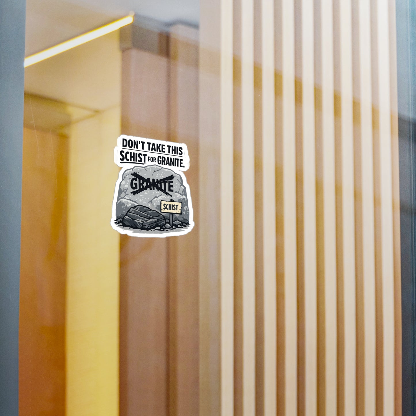 Geologie Sticker "Don't take this schist for granite" Funny Geology Decals for Laptop, Water Bottle Waterproof Vinyl Rocks Minerals Tectonics