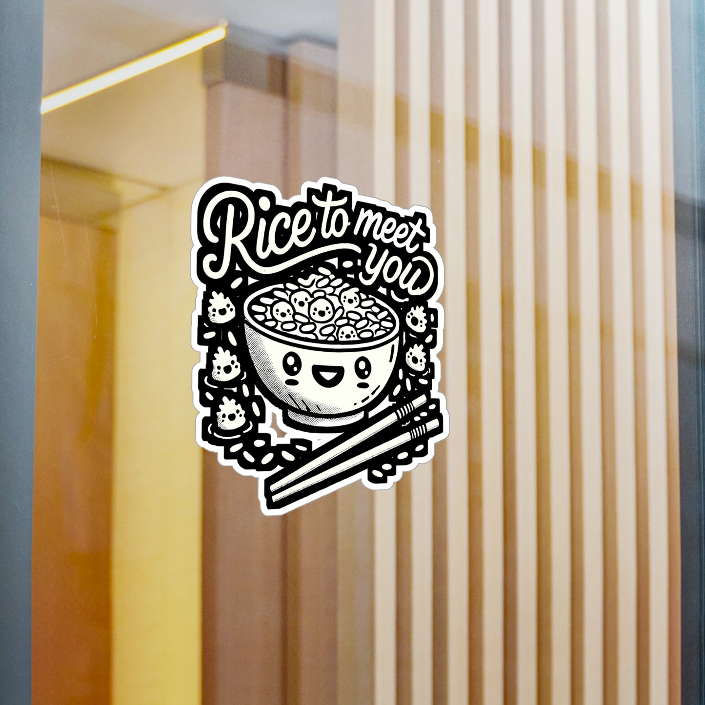 Rice To Meet You - Pinoy Sticker for Car Window Laptop Sticker. Water Bottle Sticker, Vinyl Filipino Decal, Philippine Sticker - Pinoy Gift