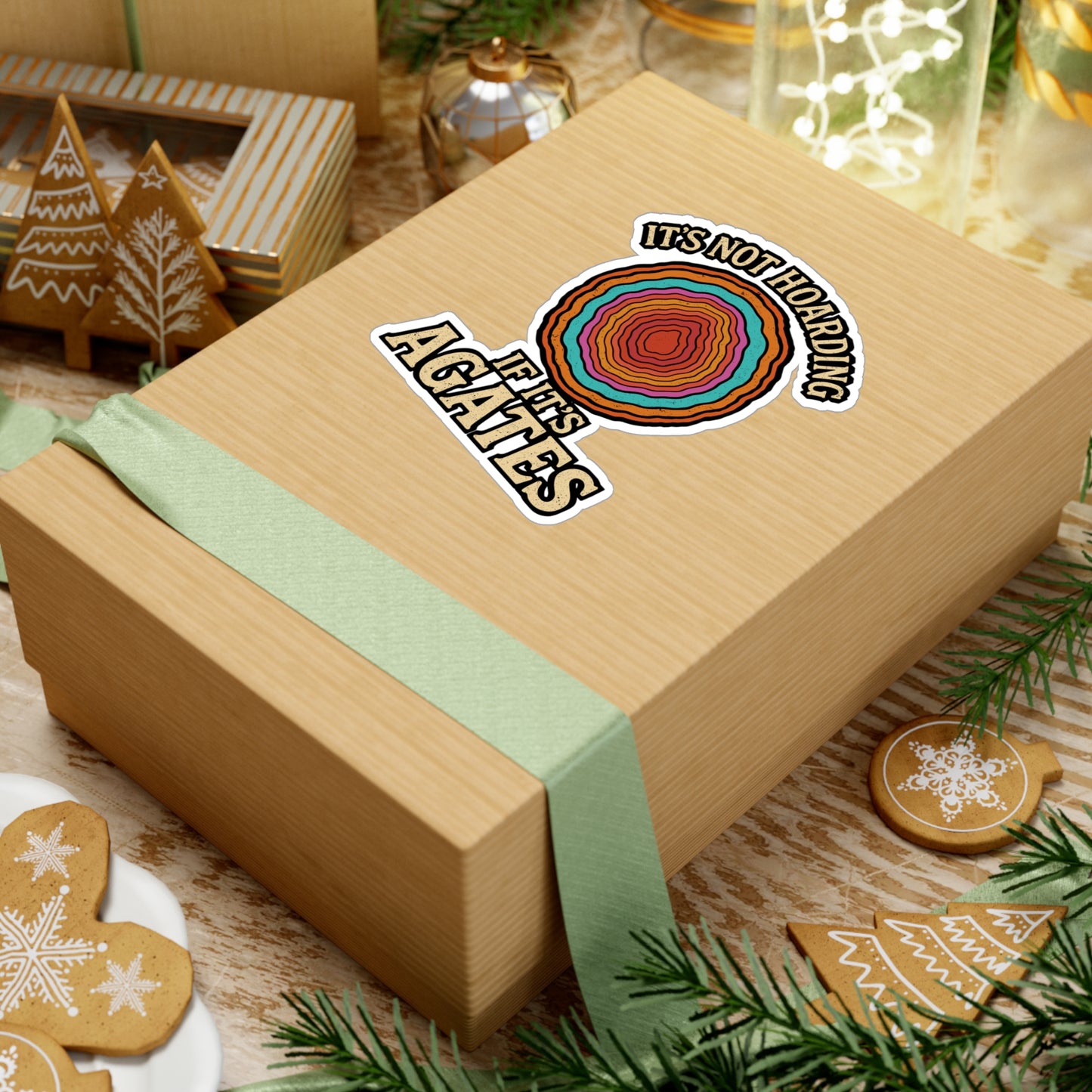 It's Not Hoarding If It's Agates – Geology Sticker for Laptop or Water Bottle | Vinyl Rockhound Decal, Funny Geologist Gift