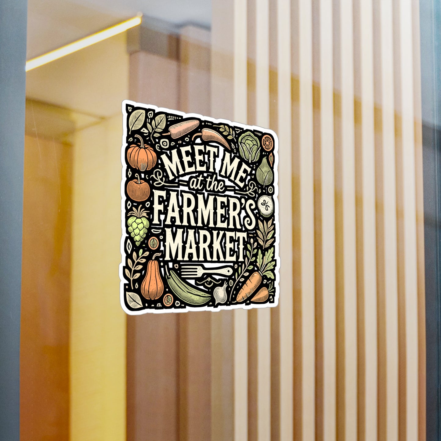 Meet Me At The Farmer's Market – Vinyl Sticker for Laptop or Water Bottle | Tractor Decal & Rustic Farm Gift