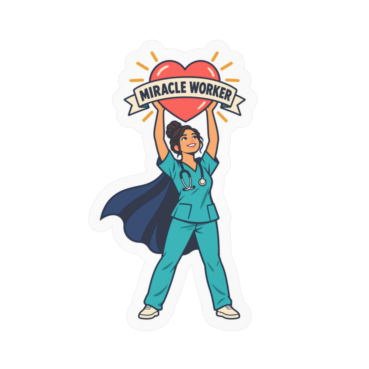 Nurse Sticker, Miracle Worker Vinyl Decals for Nursing Students, Laptop and Water Bottle