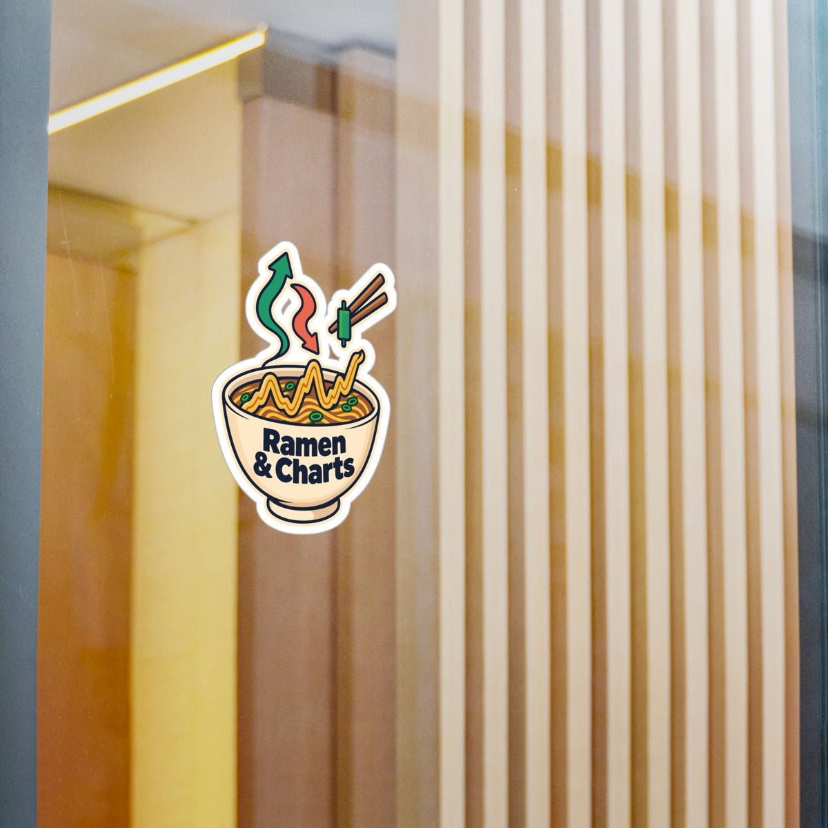 Day Trading Sticker - Ramen & Charts Design for the Stock Market and Forex Trader - Laptop and Water Bottle Decals